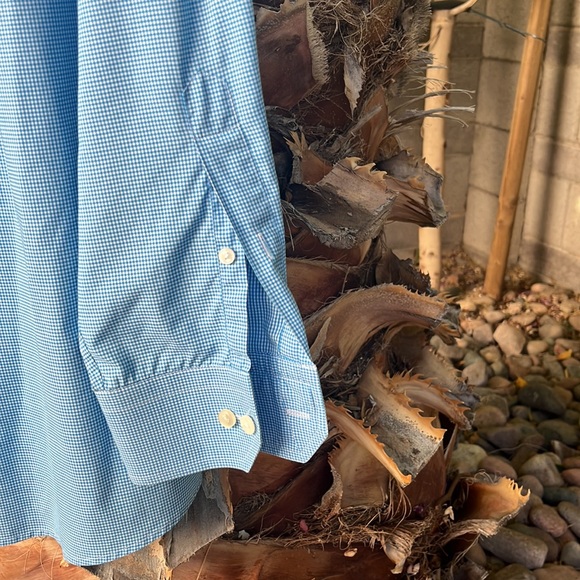 Eton Classic men’s 46/18 blue/white plaid dress shirt - Picture 6 of 6